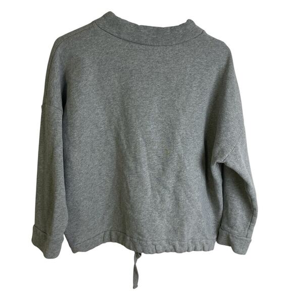 Kin by John Lewis Sweatshirt Gray Womens Small Pullover Crop Drawstring Tie - Picture 2 of 11